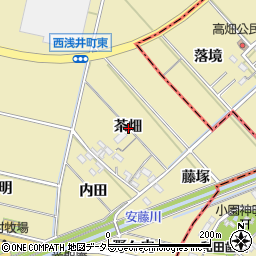 愛知県西尾市米野町茶畑周辺の地図