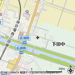 兵庫県三田市下田中50周辺の地図