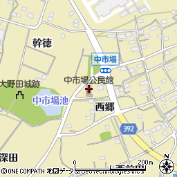 中市場公民館周辺の地図