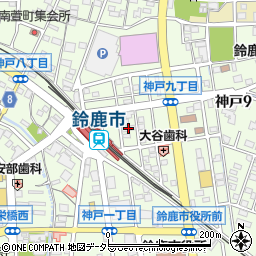 三重県鈴鹿市神戸9丁目6周辺の地図