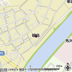 愛知県新城市野田観音周辺の地図