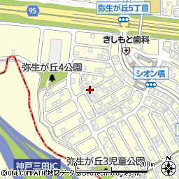 兵庫県三田市弥生が丘4丁目周辺の地図