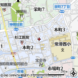 愛知県常滑市本町3丁目83周辺の地図