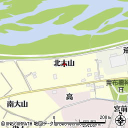 愛知県西尾市上町北大山周辺の地図