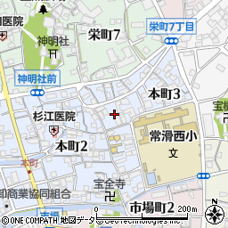 愛知県常滑市本町3丁目74周辺の地図