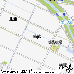 愛知県額田郡幸田町菱池楠木周辺の地図