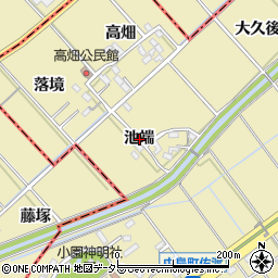 愛知県岡崎市中島町池端周辺の地図