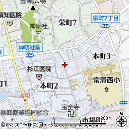 愛知県常滑市本町3丁目80周辺の地図