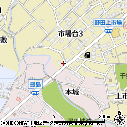 愛知県新城市市場台3丁目9-1周辺の地図