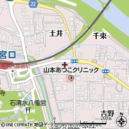 京都府八幡市八幡土井33周辺の地図