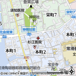 愛知県常滑市本町2丁目24周辺の地図