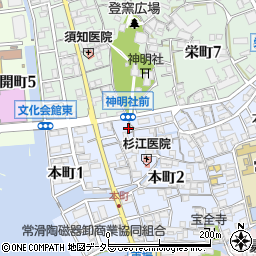 愛知県常滑市本町2丁目30周辺の地図