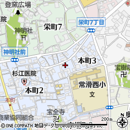 愛知県常滑市本町3丁目70周辺の地図