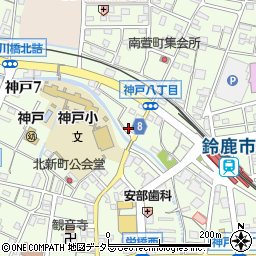 鈴鹿神戸郵便局周辺の地図