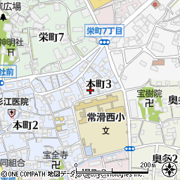 愛知県常滑市本町3丁目96周辺の地図