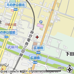 兵庫県三田市中町17周辺の地図