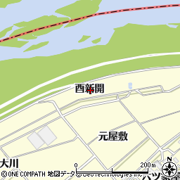 愛知県西尾市上町酉新開周辺の地図