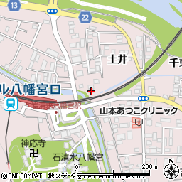 京都府八幡市八幡土井77-9周辺の地図