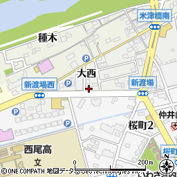 愛知県西尾市新渡場町大西23周辺の地図