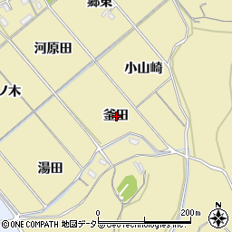 愛知県西尾市上羽角町釜田周辺の地図