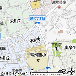 愛知県常滑市本町3丁目120周辺の地図