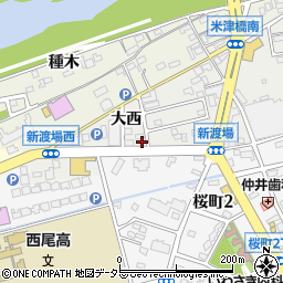 愛知県西尾市新渡場町大西28周辺の地図