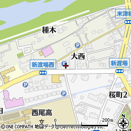 愛知県西尾市新渡場町大西21周辺の地図
