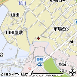 愛知県新城市市場台3丁目9-14周辺の地図