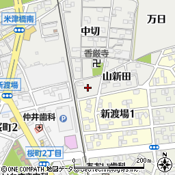愛知県西尾市新渡場町地蔵前周辺の地図