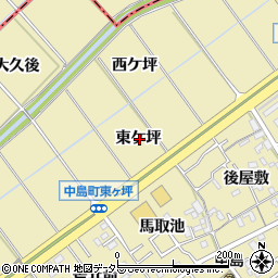 愛知県岡崎市中島町東ケ坪周辺の地図