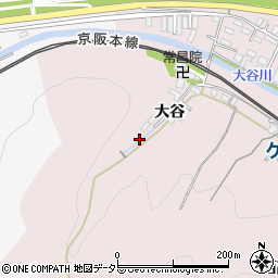 京都府八幡市八幡大谷周辺の地図