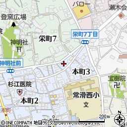 愛知県常滑市本町3丁目32周辺の地図