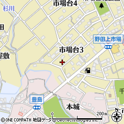愛知県新城市市場台3丁目7-10周辺の地図