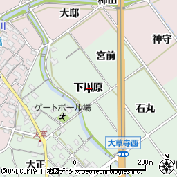 愛知県額田郡幸田町大草下川原周辺の地図