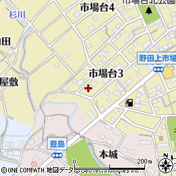 愛知県新城市市場台3丁目7-14周辺の地図