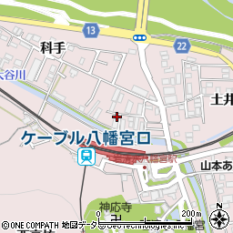 京都府八幡市八幡科手3周辺の地図