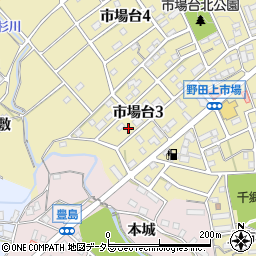 愛知県新城市市場台3丁目7-8周辺の地図