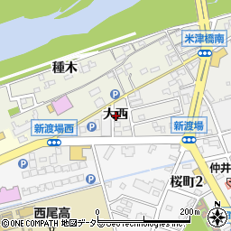 愛知県西尾市新渡場町大西周辺の地図