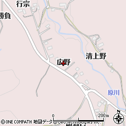 愛知県新城市庭野（広野）周辺の地図