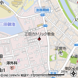 カトリック三田教会周辺の地図
