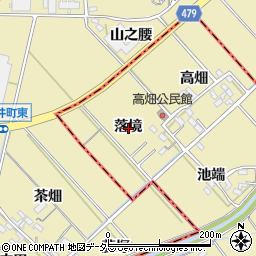 愛知県岡崎市中島町落境周辺の地図