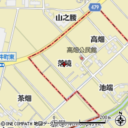 愛知県岡崎市中島町（落境）周辺の地図