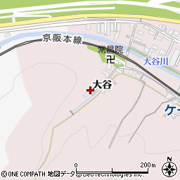 京都府八幡市八幡大谷31周辺の地図