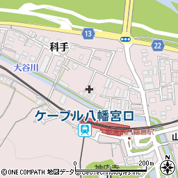 京都府八幡市八幡科手6-5周辺の地図