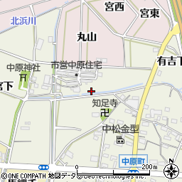 愛知県西尾市中原町堀割周辺の地図