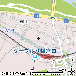 京都府八幡市八幡科手6-4周辺の地図