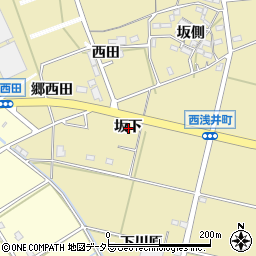 愛知県西尾市西浅井町坂下周辺の地図