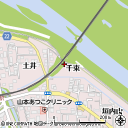 京都府八幡市八幡千束周辺の地図