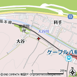 京都府八幡市八幡大谷43周辺の地図