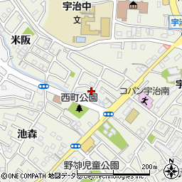 京都府宇治市宇治米阪7-14周辺の地図